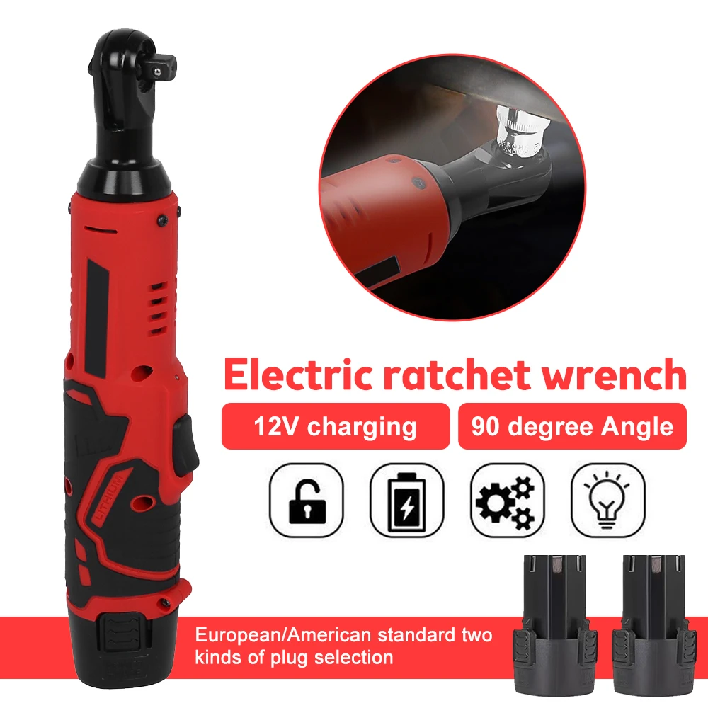 45NM Cordless Electric Wrench 12V 3/8 Ratchet Wrench set Angle Drill Screwdriver to Removal Screw Nut Car Repair Tool