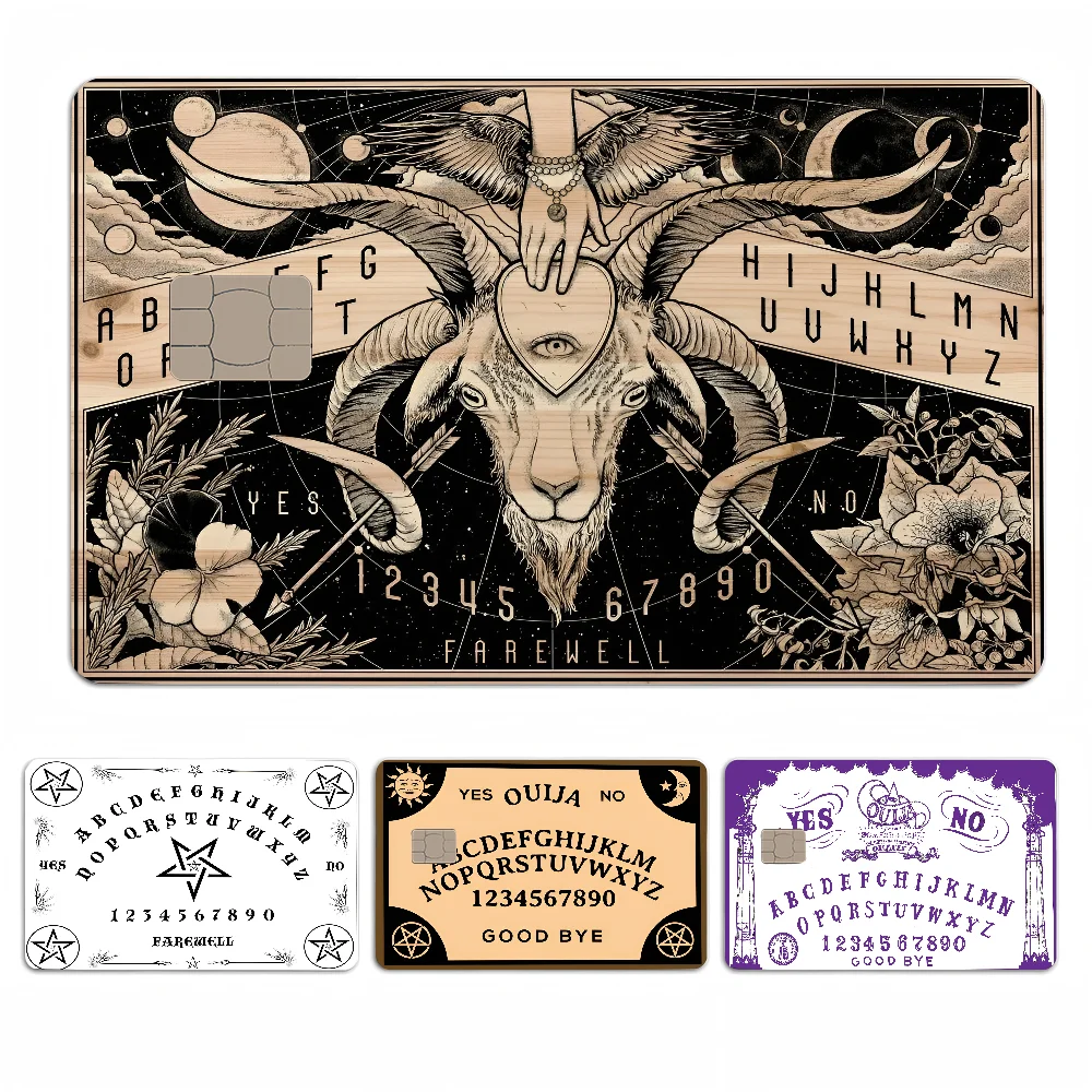 Ouija Tarot Hexerei Gothic Poker Aufkleber Film Band Haut für Kreditkarte Debitkarte Cartoon wasserdichte Aufkleber kleiner Chip