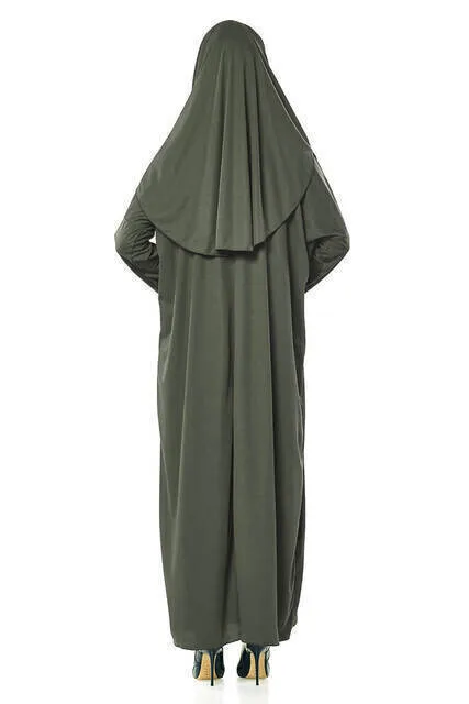 IQRAH One-Piece Prayer Gown-Khaki-5015 & Prayer Rug & Zikirmatik-Triple Suit