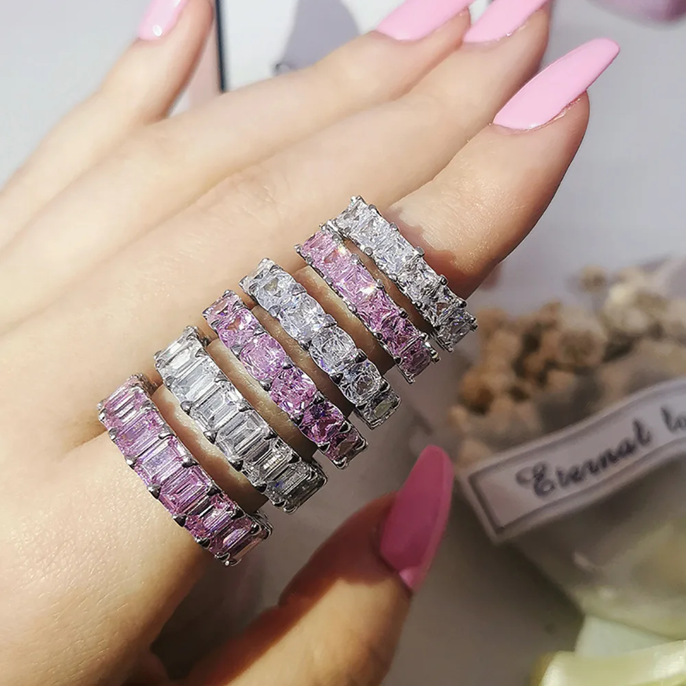 Fashion Rings For Women and Men 925 Silver Oval Stone White Cubic Zirconia Party Ring Fine Wedding Jewelry Drop Shipping