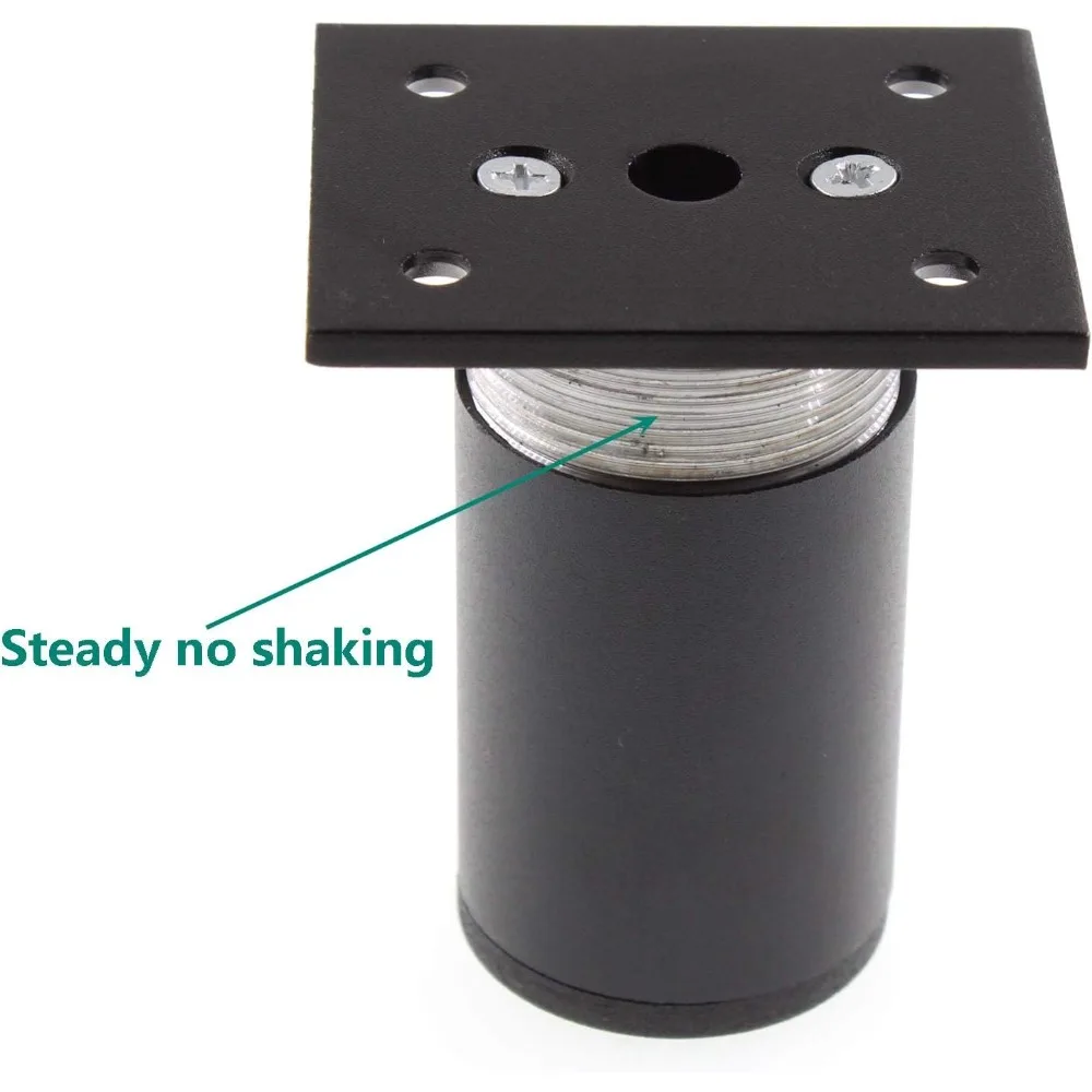 أرجل أريكة سوداء مقاس 6 بوصات، أقدام معدنية لسرير الأريكة وخزانة التلفزيون، أرجل أثاث بديلة من سبائك الألومنيوم، أقدام قابلة للتعديل مع 16 براغي #4