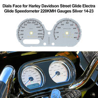 Silver Motorcycle Counter Dials Face for Harley Street Glide Electra Glide Speedometer KMH Gauges