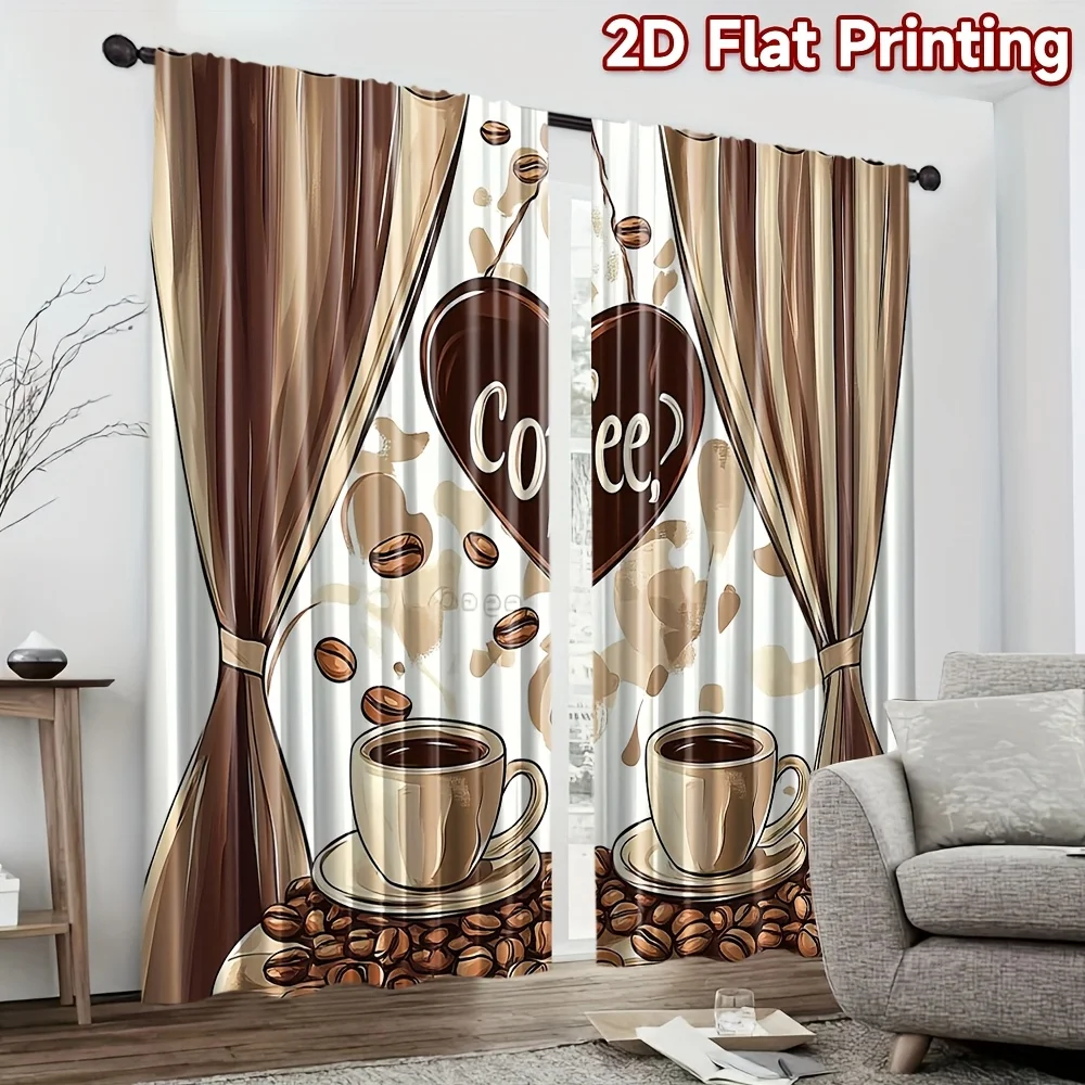 

Занавеска в форме кофейной чашки для кухни и гостиной, обеспечивающая уединение и декор, уютный стиль, полиэстеровая ткань. Украсьте свое пространство, быстрая установка.