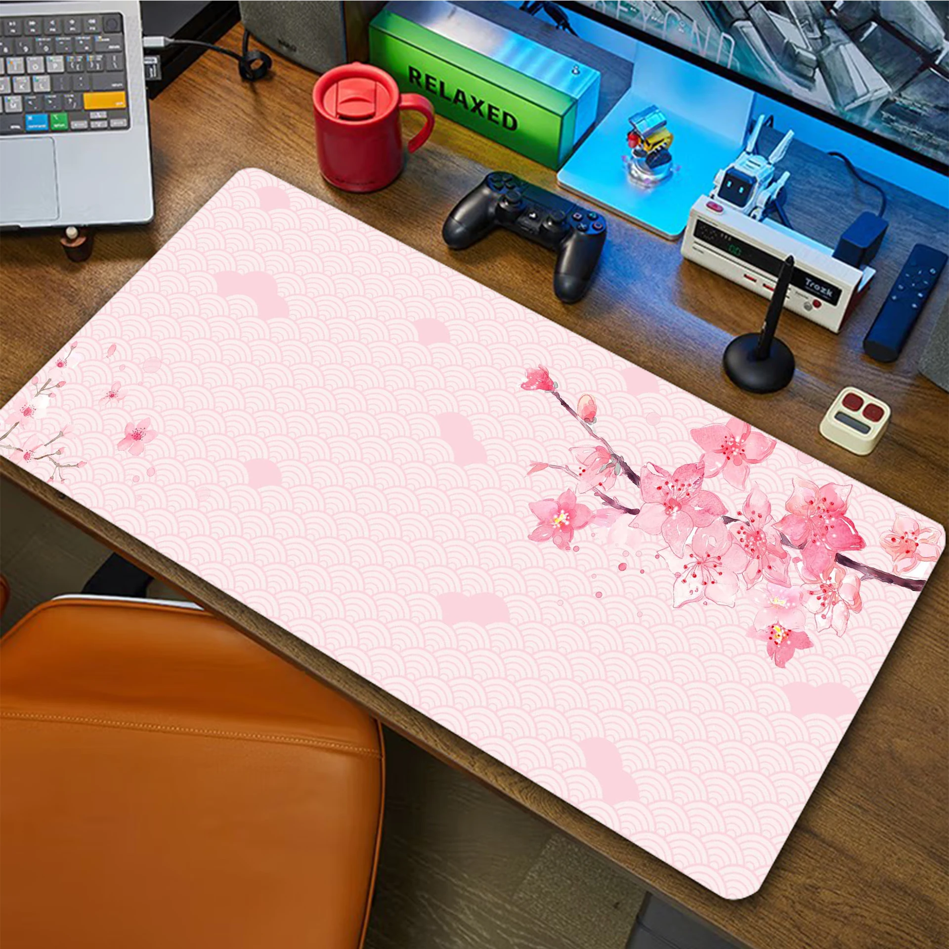 Sakura Gaming Mousepad Pc 90x40cm XXL tappetino per Mouse tappetino per Mouse con stampa HD tappetini in gomma antiscivolo tappetino da scrivania grande tappetini per tastiera in gomma