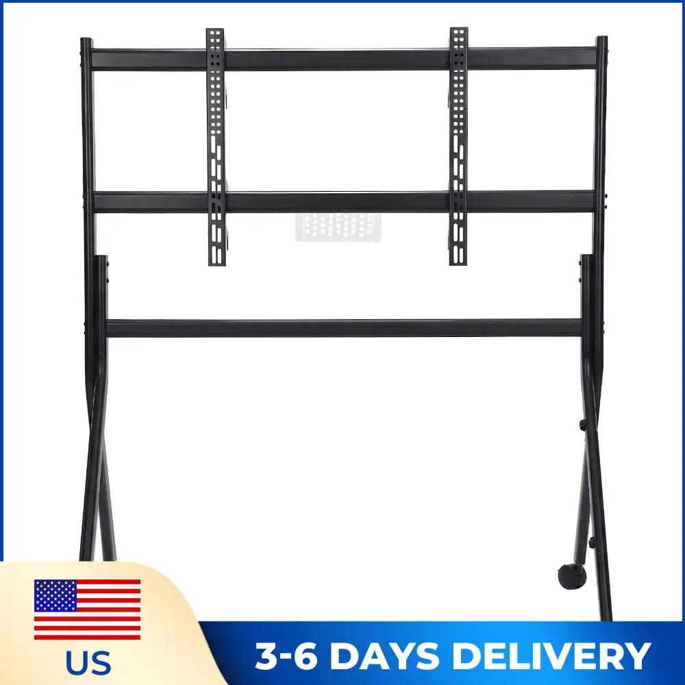 

Heavy Duty Portable Floor TV Stand for 86-110 Inch Screens Swivel Rolling TV Cart Max Load 485LBS/220kg with Lockable Wheels