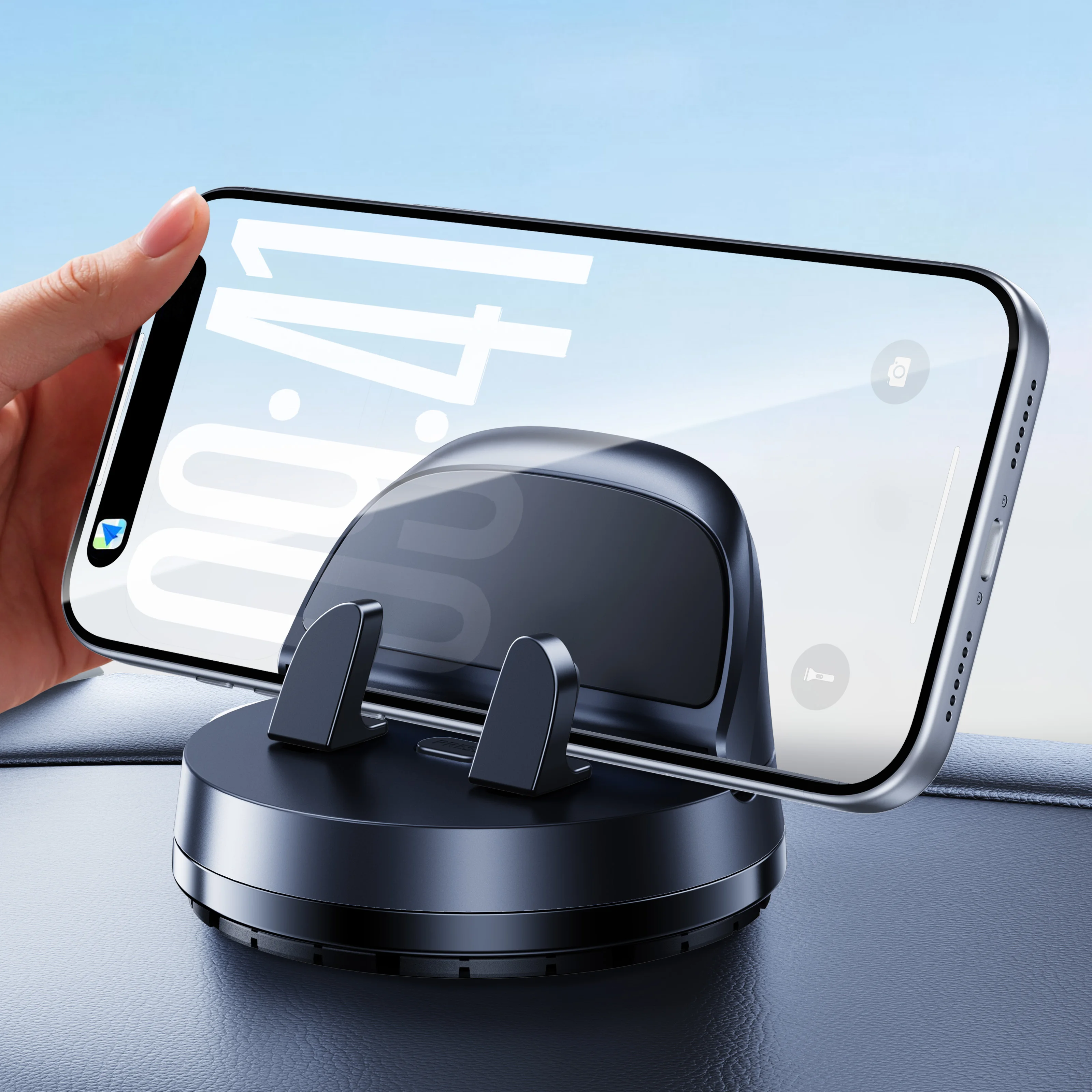 

Oatsbasf Car Dashboard Phone Mount 360° Free Rotation Universal Phone Holder Stand for iPhone Samsung Google One Hand Operation