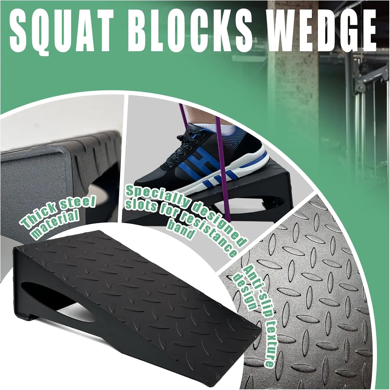 Squat Wedge Block, Squat Board for Squats, Heel Elevated Squat Wedge, Weightlifting, Split Squat Stand, Slant Block Board for Ca