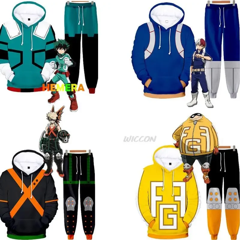 Boku No Hero Academy Midoriya Izuku Cosplay Boys Costume Hoodie Pants Anime Cosplay Kids Halloween Clothes Child Role Play