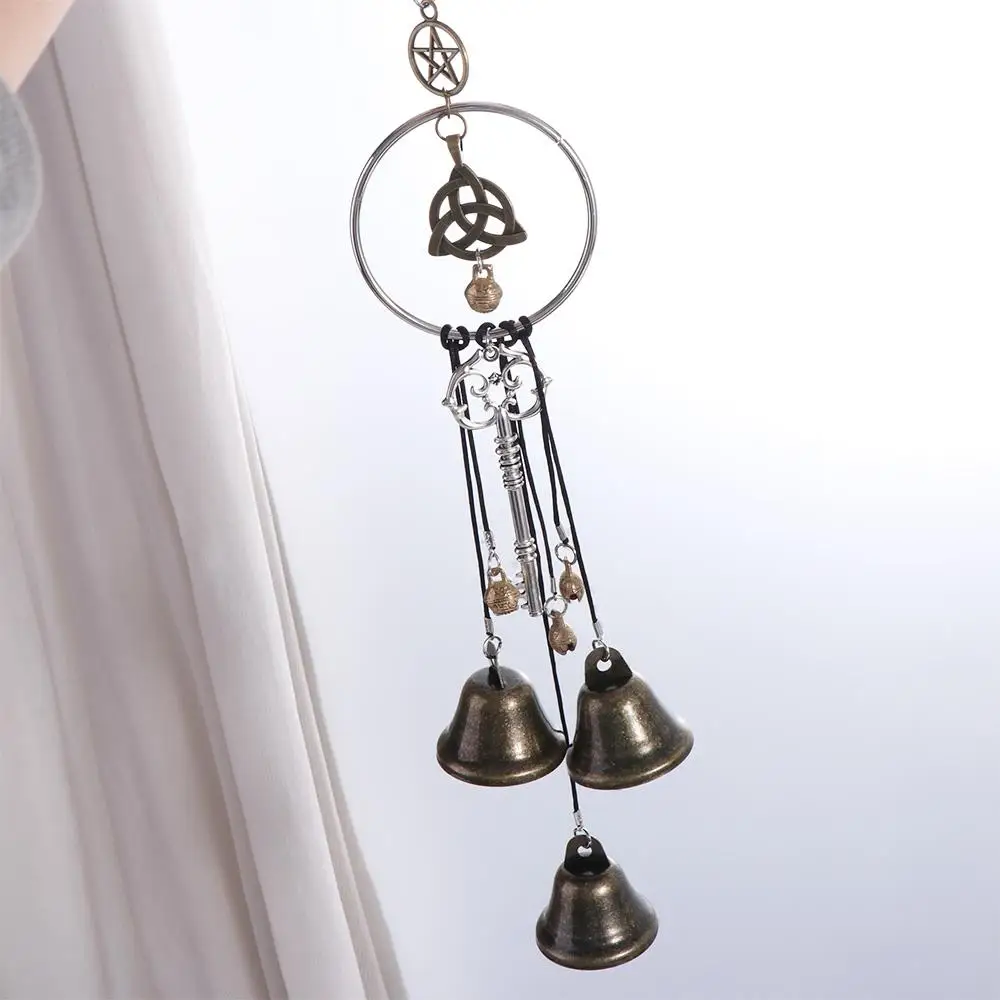 

Garden Door Handmade Hanging Witch Bell Retro Vintage Metal Pendant Creative Novelty Wind Chime Wreath Home