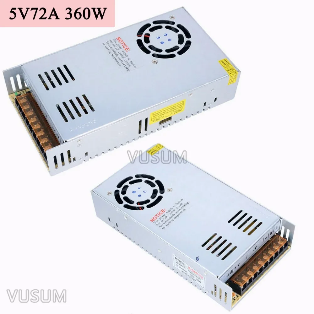 Switch LED power driver 110V 220V AC to DC 5V 2A 6A 10A 20A 30A 40A 50A 60A 72A 5V power transformer