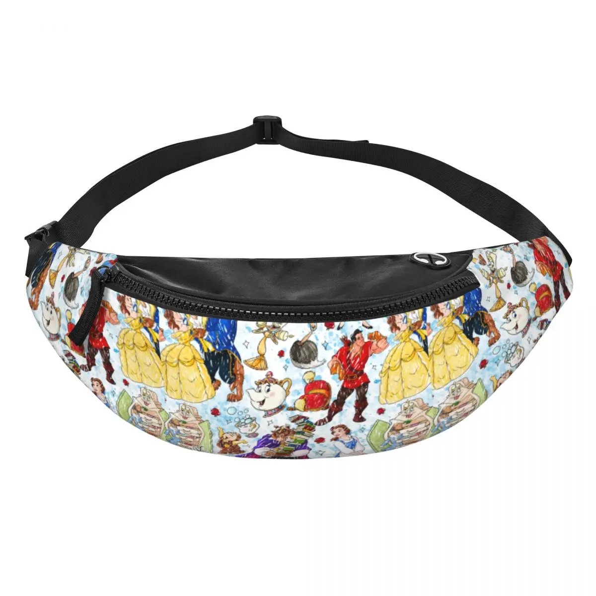 

Custom Beauty Anime And The Beast Fanny Pack Women Men Crossbody Waist Bag for Running Phone Money Pouch