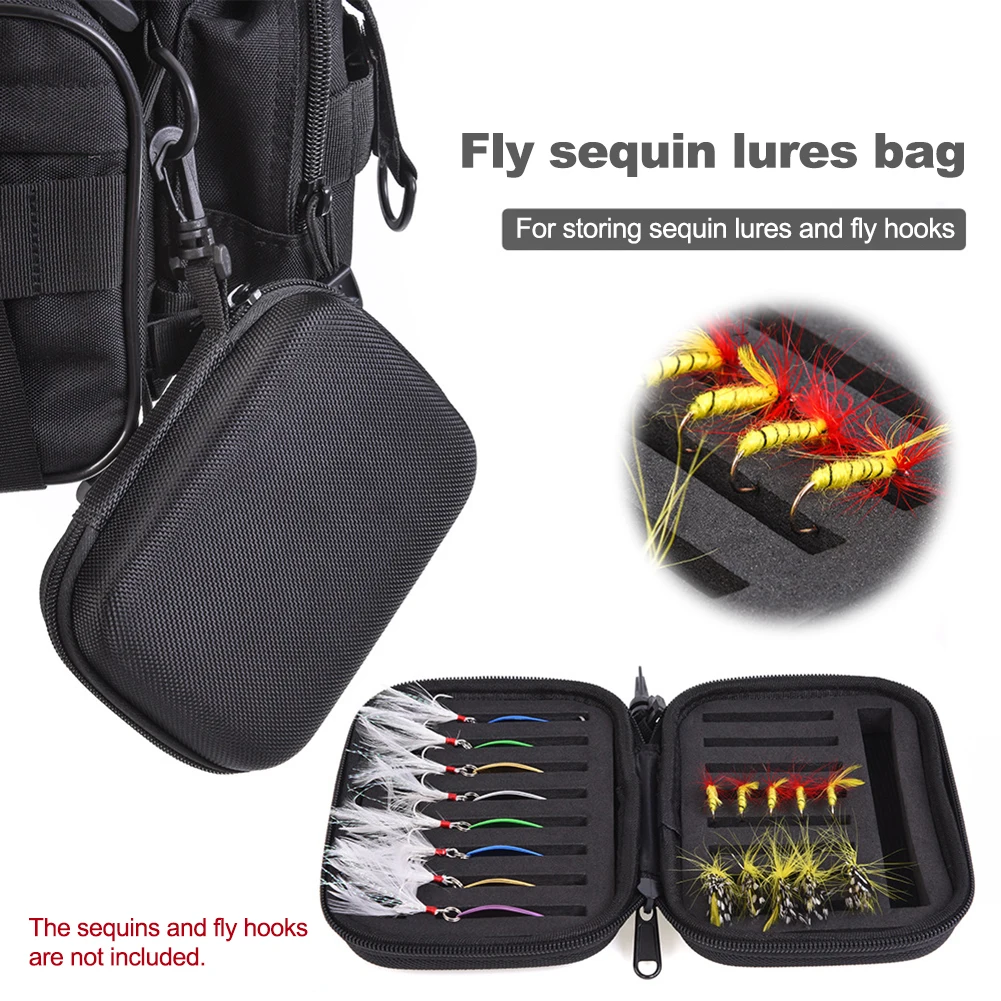 Portabale Fly Fishing Lure Spinner Spoon Bait Foam Box Trout Flies Fishook Fish Hook Hard EVA Storage Case Container Storage Bag