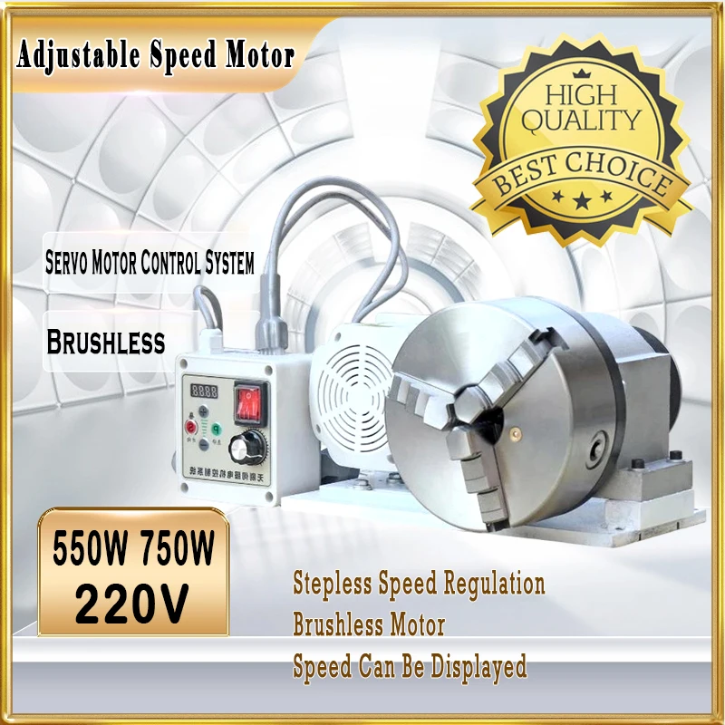 Adjustable Speed Rotary Axis Dividing Index Head With 80mm 100mm Chuck And 750W Servo motor For Polishing machine pole repair
