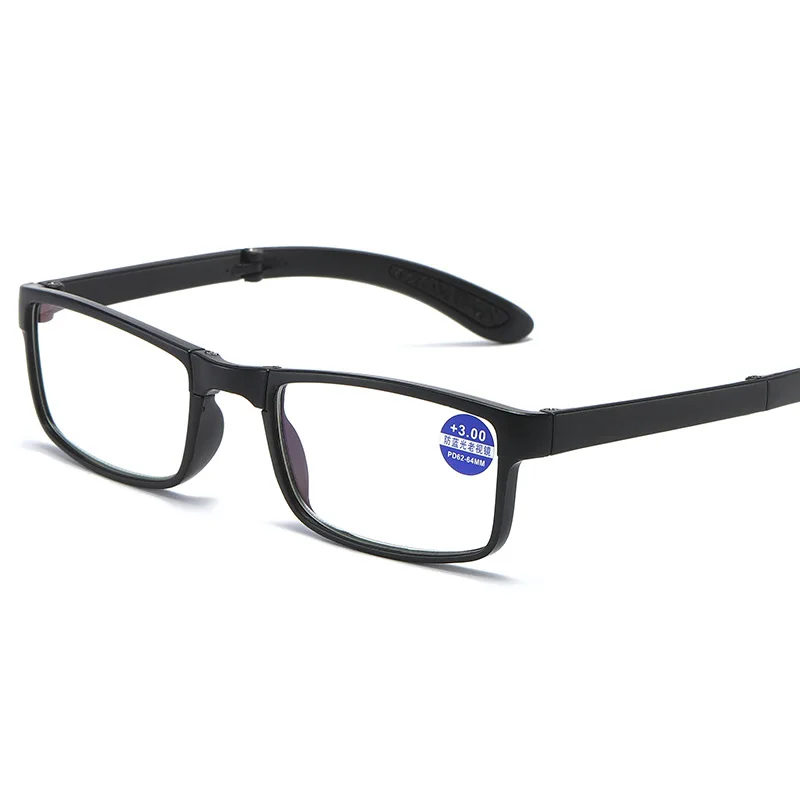 Faltbare lesebrille tragbare presbyopie brille hd schwarz hyperopie brille mit brillen etui 1,0 bis 4,0 – Detail 4