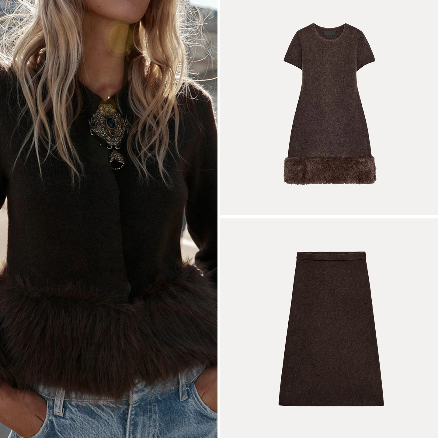 Damski płaszcz ort Jesień 2025 Faion Europejski Krój Stand Fit Dr Spódnica Z Marka Odzież Wierzchnia Damska Długi Sweter