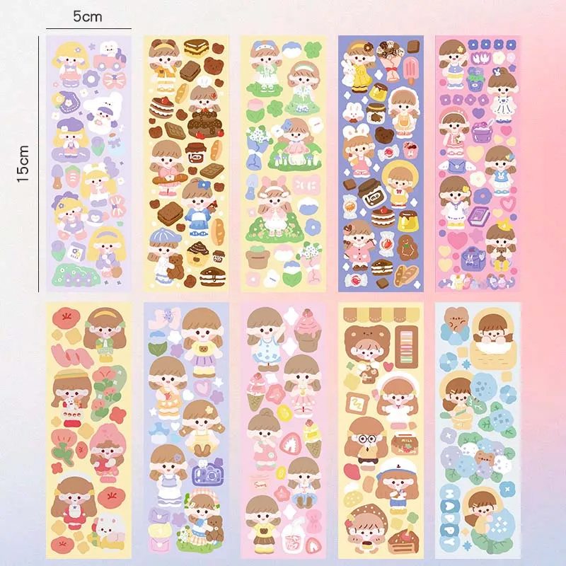 Goo Card Stickers Set For Kids Kpop Pretty Aesthetic Cute DIY Material Tool Decor Stationery Scrapbooking Stationery Gift Bts