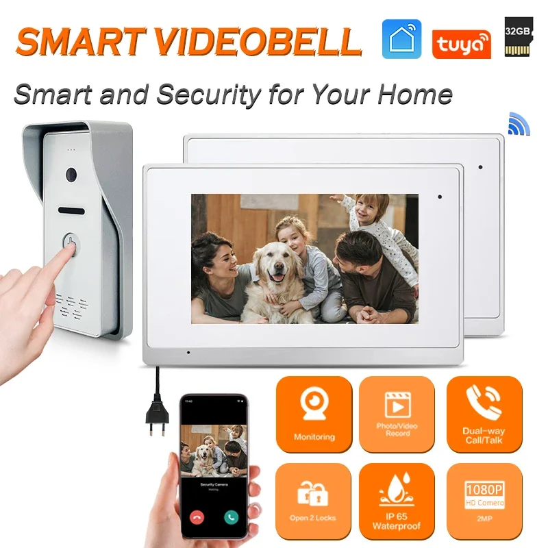 

Top 1 IP smart Tuya app multi apartment video door phone intercom compose simple UI with basic command open camera open door