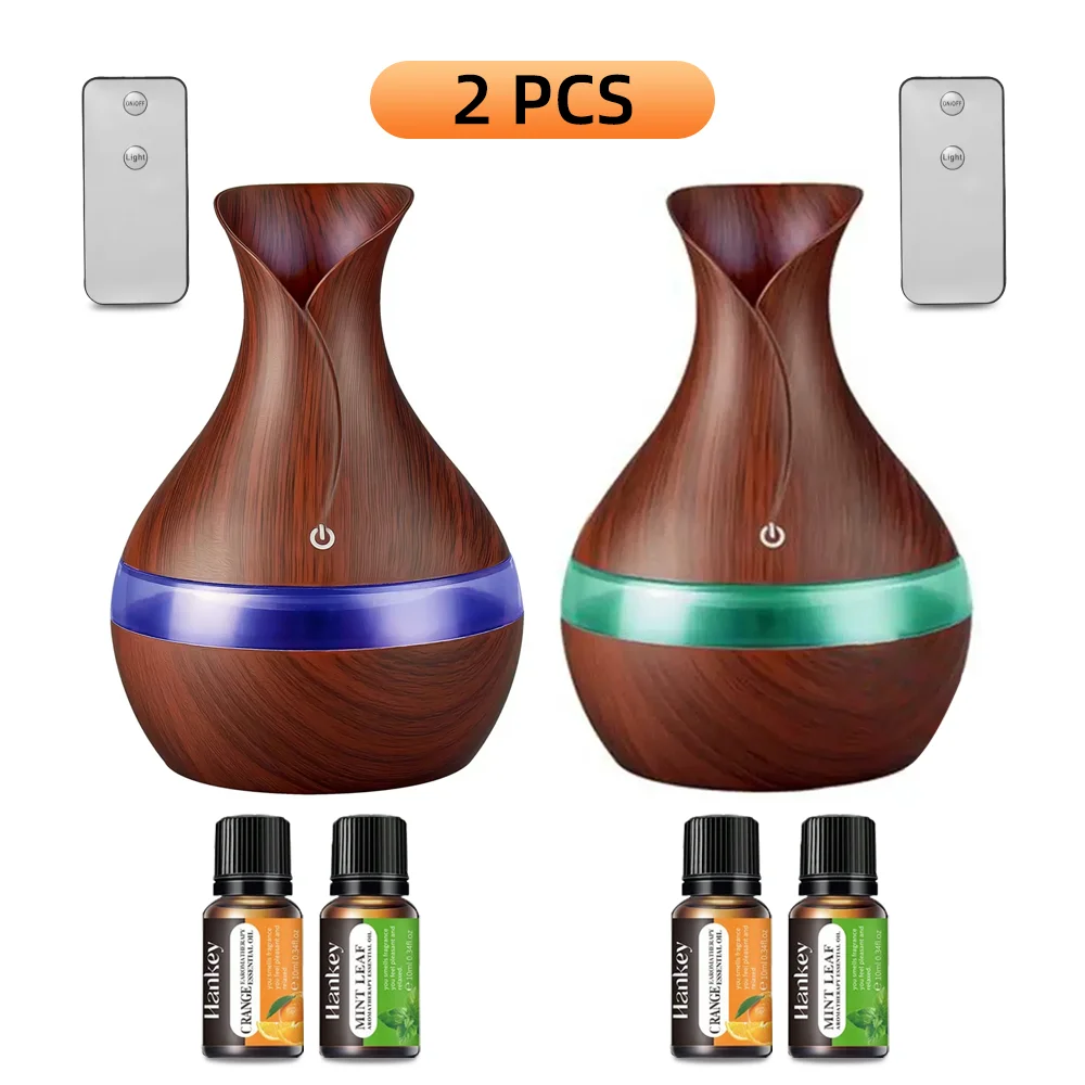 

2 Pack 300ml Cool Mist Humidifier & Diffuser Portable USB Design for Essential Oils, Perfect for Travel, Office, and Bedroom Us