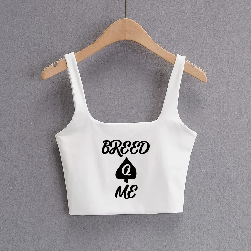 BREED ME Spades Sexy Clothing for Women Cute Tanks Fashion Girl Lovely Slim Top Camis Sleeveless Double Ladies Good Quality Tops