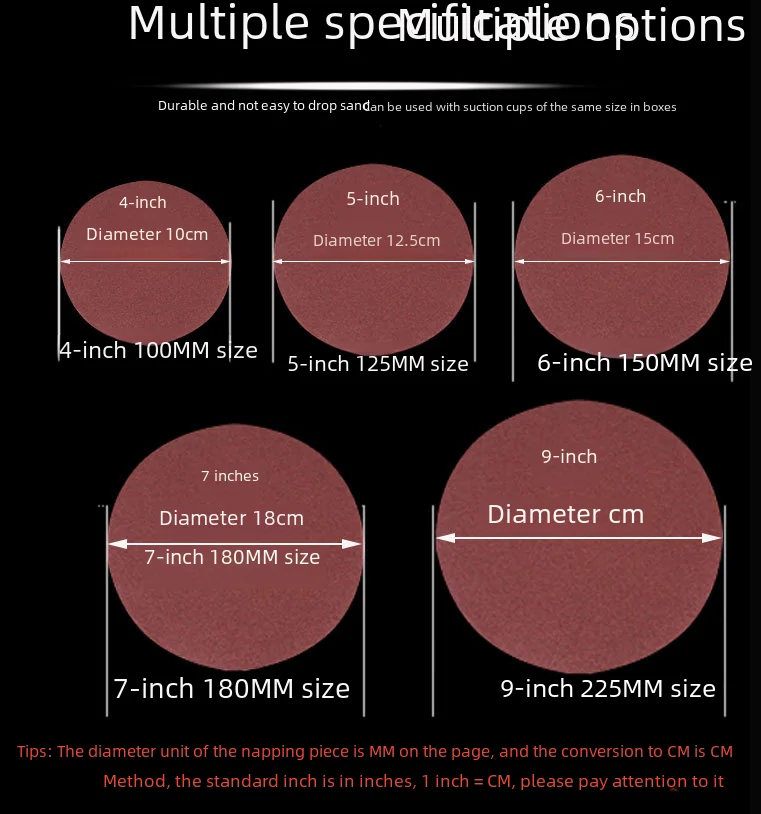 Brushed Self-adhesive Flocking Round Sanding Disc 6 Holes Aluminum Abrasive 9 Inch 215mm Rough Sanding Pad For Grinding