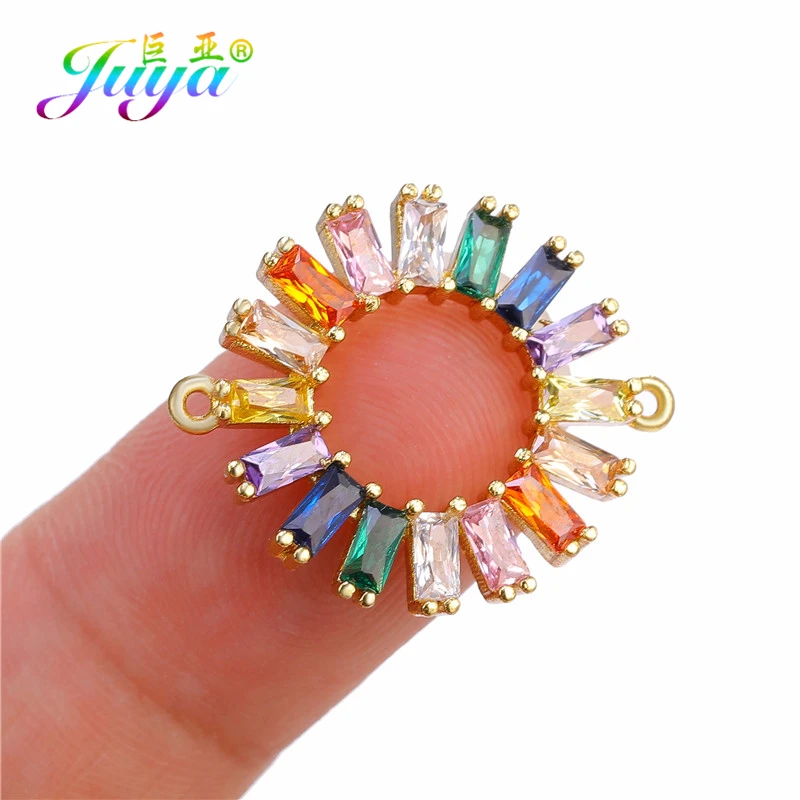 Juya DIY-Schmuckzubehör für Damen, kubischer Zirkonia, Blumenverbinder, Zubehör für Handarbeiten, Charms, Armbänder, Ohrringe, Herstellung – Detail 20