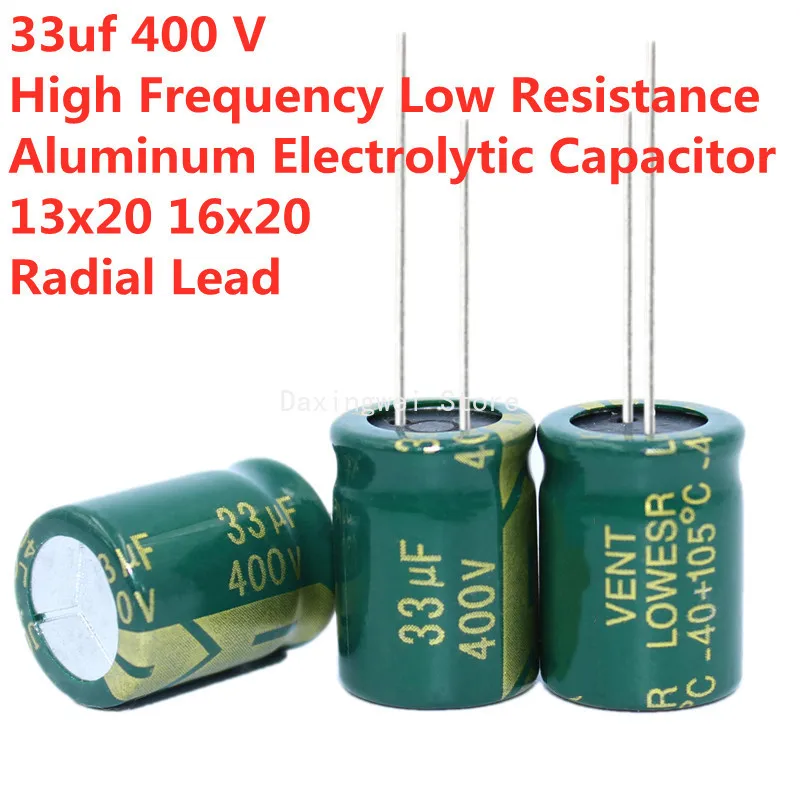 Imagem -02 - Capacitor Eletrolítico de Alumínio Alta Freqüência Baixa Resistência 400v 33uf 13x20 16x20 33mfd 1020 Pcs por Lote