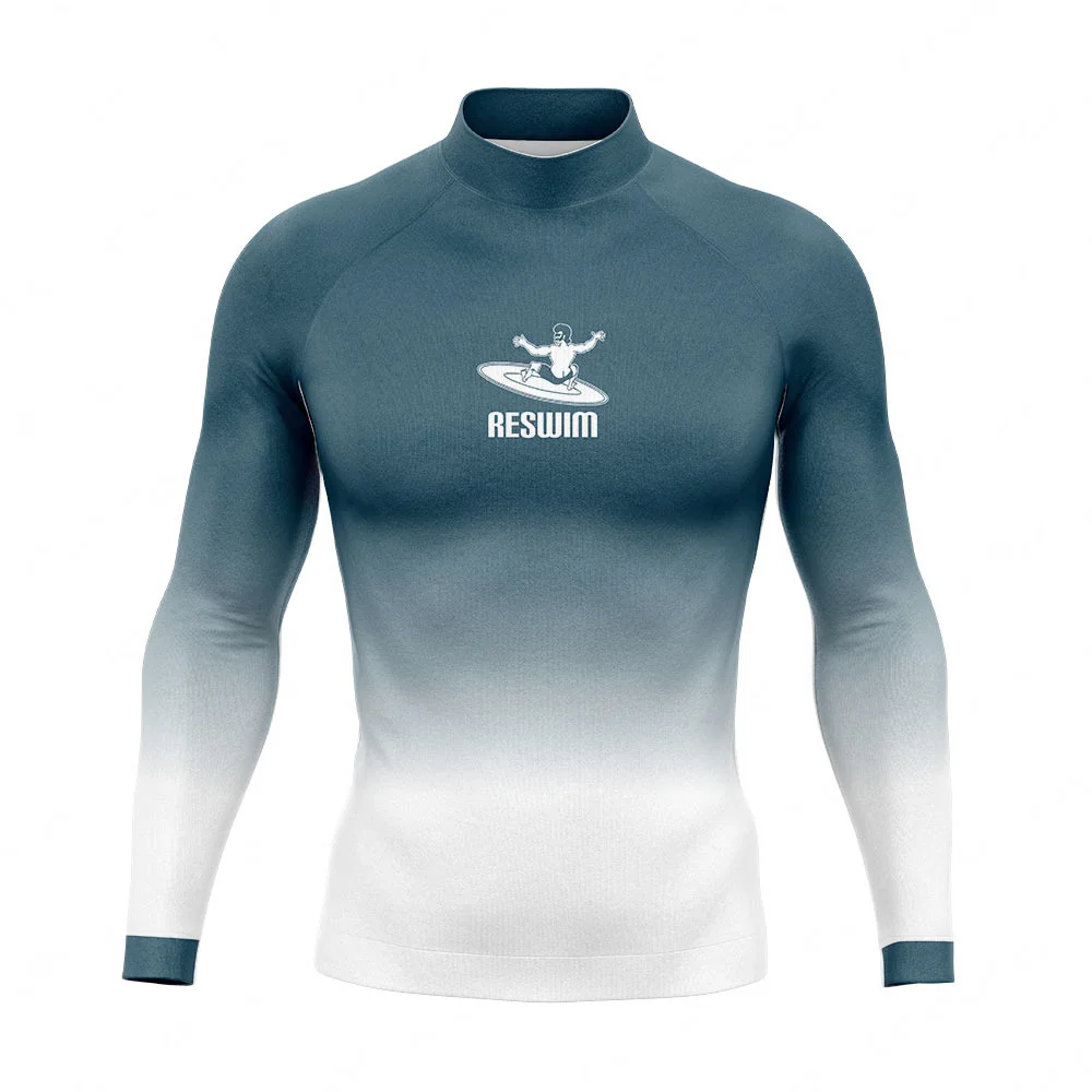 2024 Men\'s Surfing Diving T-shirts Swimwear Rash Guards Long Sleeve UV Protection Swimsuit Quick Dry Swimming Beach GYM Clothing