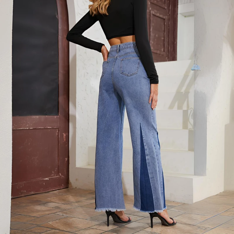 Fashionable Wide Leg Jeans With A Sense Of Luxury 2024 Women's Autumn New Style Loose High Waist Slimming Denim Pants