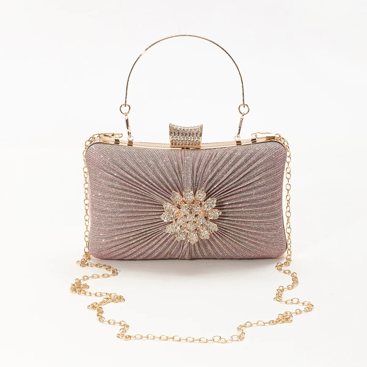 2023 New Women Diamond Flowers Clutch Bags Wedding Banquet Evening Bags Mini Party Shoulder Bags Drop Shipping