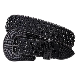 Studded Rhinestone Belts Women Fashion Belt Shiny Pu Leather Belt, Wedding Party Belt Couple Valentines Gifts For Girlfriends