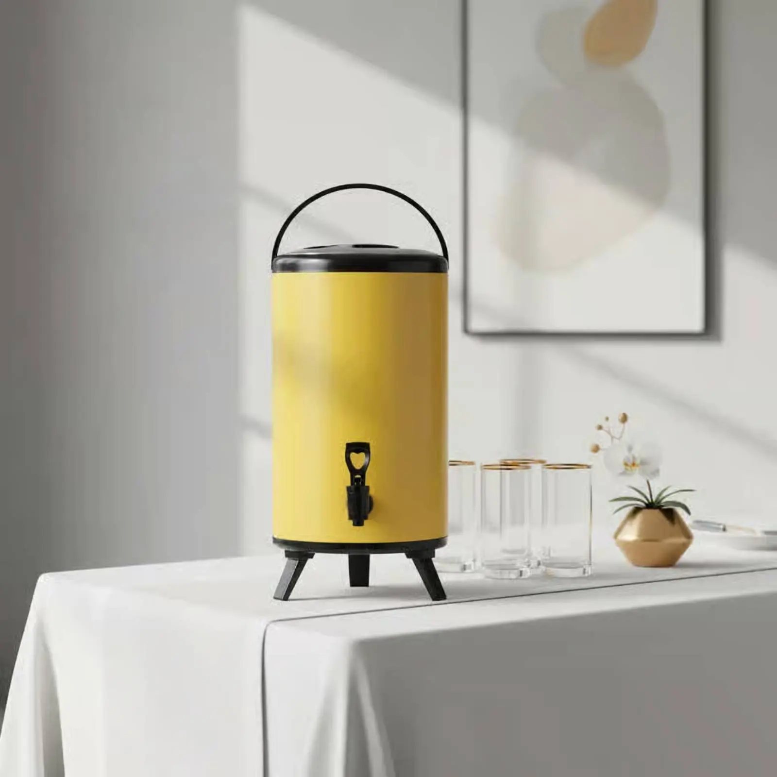 

Professional Milk Tea Barrel Portable Handle Stainless Steel Insulated Barrel Insulated Beverage Dispenser Easy to Clean