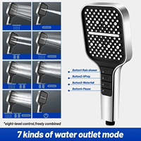 High Pressure Water Saving 7 Modes Shower Head Large Panel Flow Supercharge Spray Nozzle Massage Rainfall Bathroom Showerhead