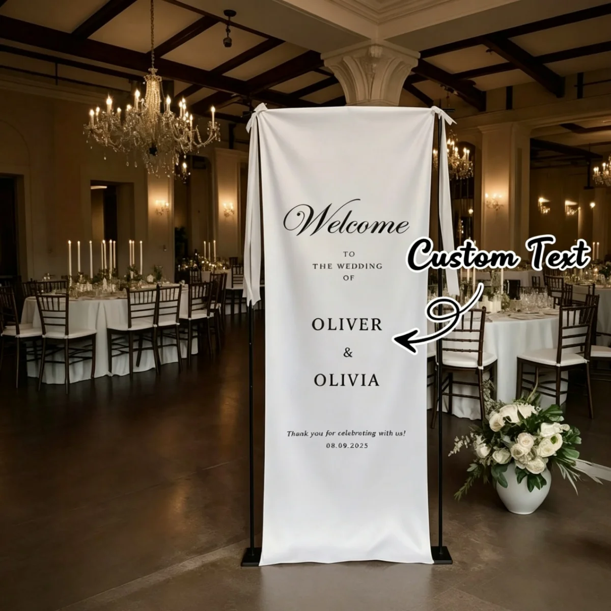 Customizable Wedding Decorative Hanging Cloth—a Personalized Product Suitable for a Variety of Settings.