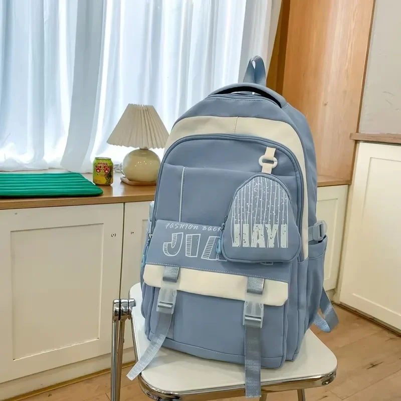 

Simple Versatile Nylon Backpacks High Quality Large Capacity Schoolbags for Unisex 2025 Fashion Interior Zipper Pocket