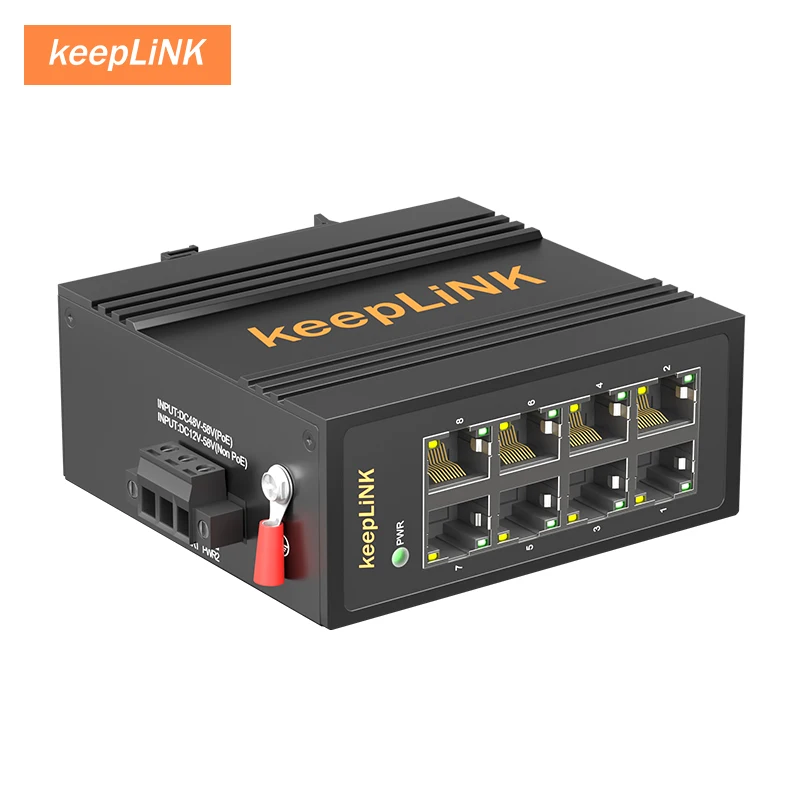 

Промышленный 8-портовый Ethernet-коммутатор KeepLiNK 10/100 Мбит/с | Прочный металлический корпус IP40 | Крепление на DIN-рейку | Широкий температурный диапазон