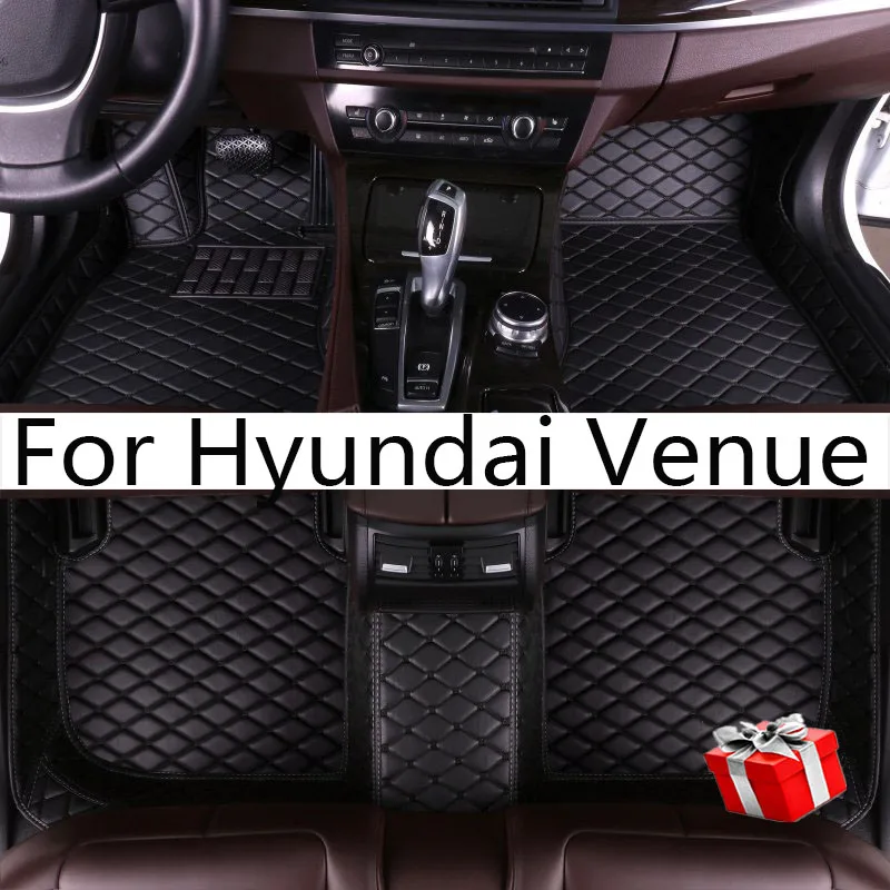 

Car Floor Mats For Hyundai Venue QX 2020 2021 2022 2023 Luxury Mat Protective Pad Leather Rugs Anti Dirty Carpets Accessories