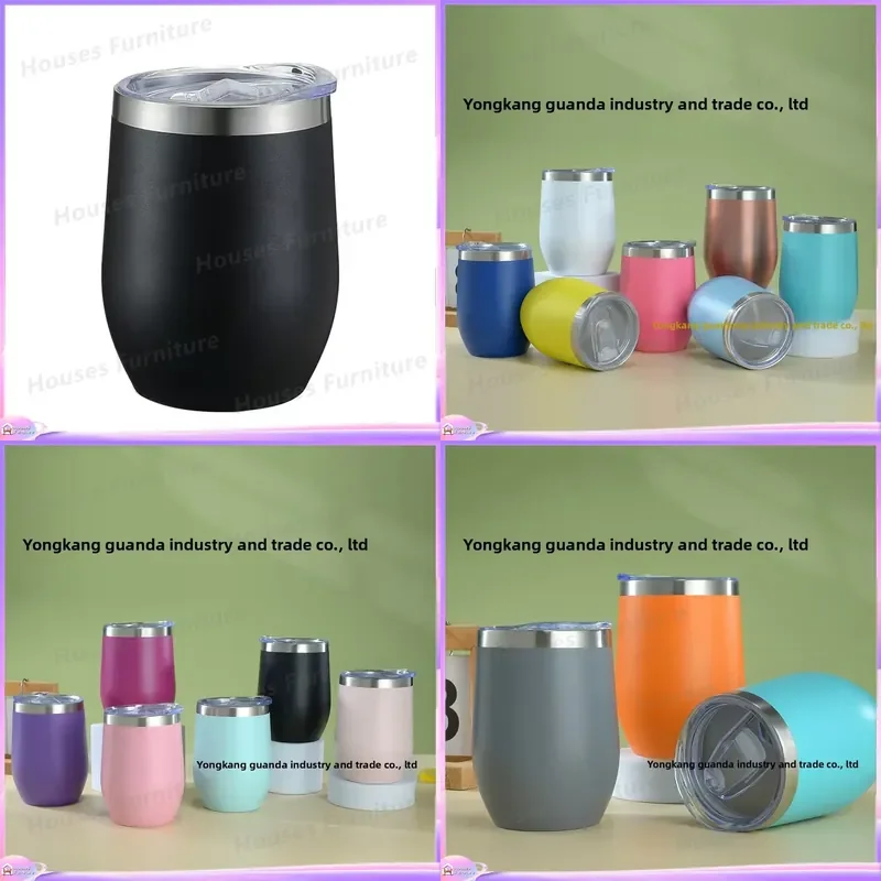12oz 304 Stainless Steel Eggshell Cup Double Wall Vacuum Insulated Portable Water Bottle Thermal Mug Travel Coffee Cup Gift