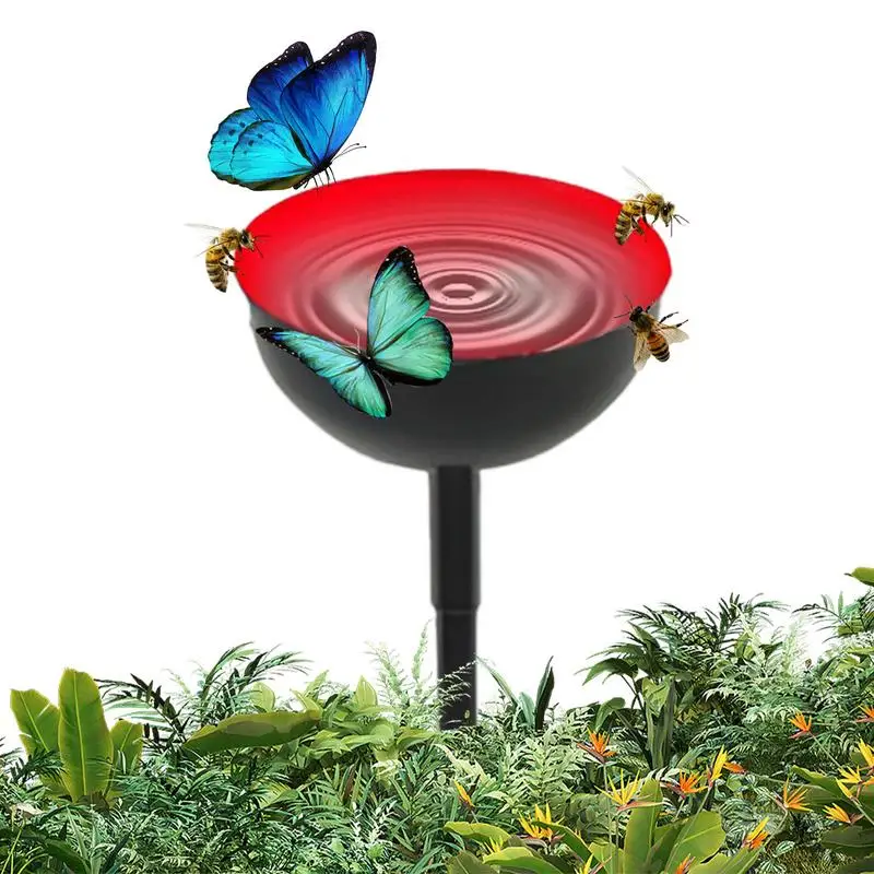 

Bee Waterer For Garden Bee Bath Feeder With Metal Stakes Elegant Metal Garden Sculpture Stakes Decor Enhances Yard Aesthetics