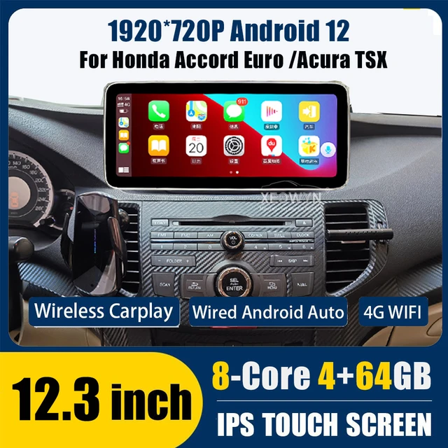 Navitech 12.3inch For Acura TSX For Honda Accord Euro Mk8 2009 2010 2011  2012 2013 2014 Multimedia Car Radio GPS Apple Carplay - AliExpress