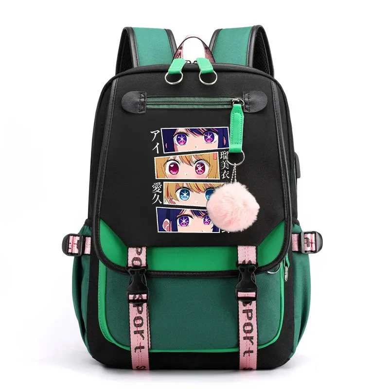 Nieuwe Hot OSHI NO KO Patroon Rugzak Outdoor Straat Anime USB Rugzak Rits Hoge Kwaliteit Anime Rugzak Laptop Rugzakken