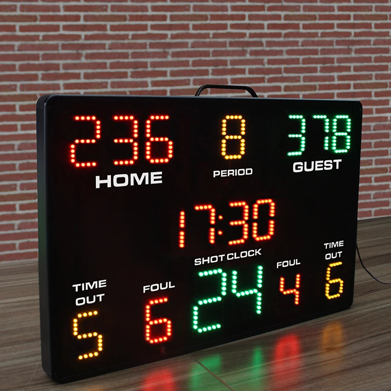 LED Display Indoor Game Electronic Wall Mounted Large LED Digital Basketball Scoreboard with Shot Clock CP43