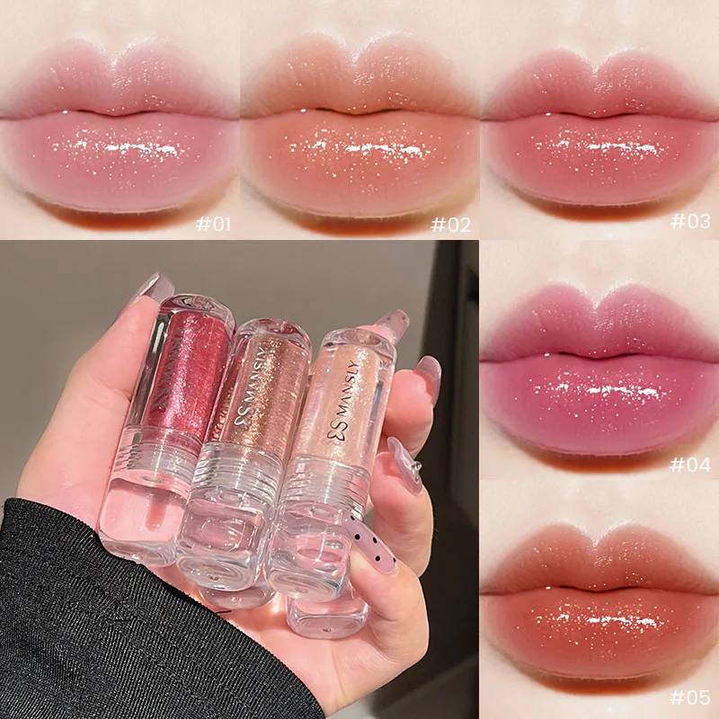 

5 Colors Shiny Mirror Lip Oil Moisturizing Waterproof Plump Lip Gloss Glitter Liquid Lipstick Lips Makeup Women Cosmetics