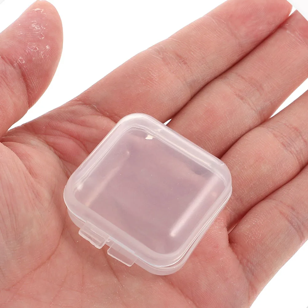 

100Pcs Jewelry Storage Boxes Mini Plastic Organizer Cases Clear Small Storage Containers for Rings Earrings Beads Rhinestones