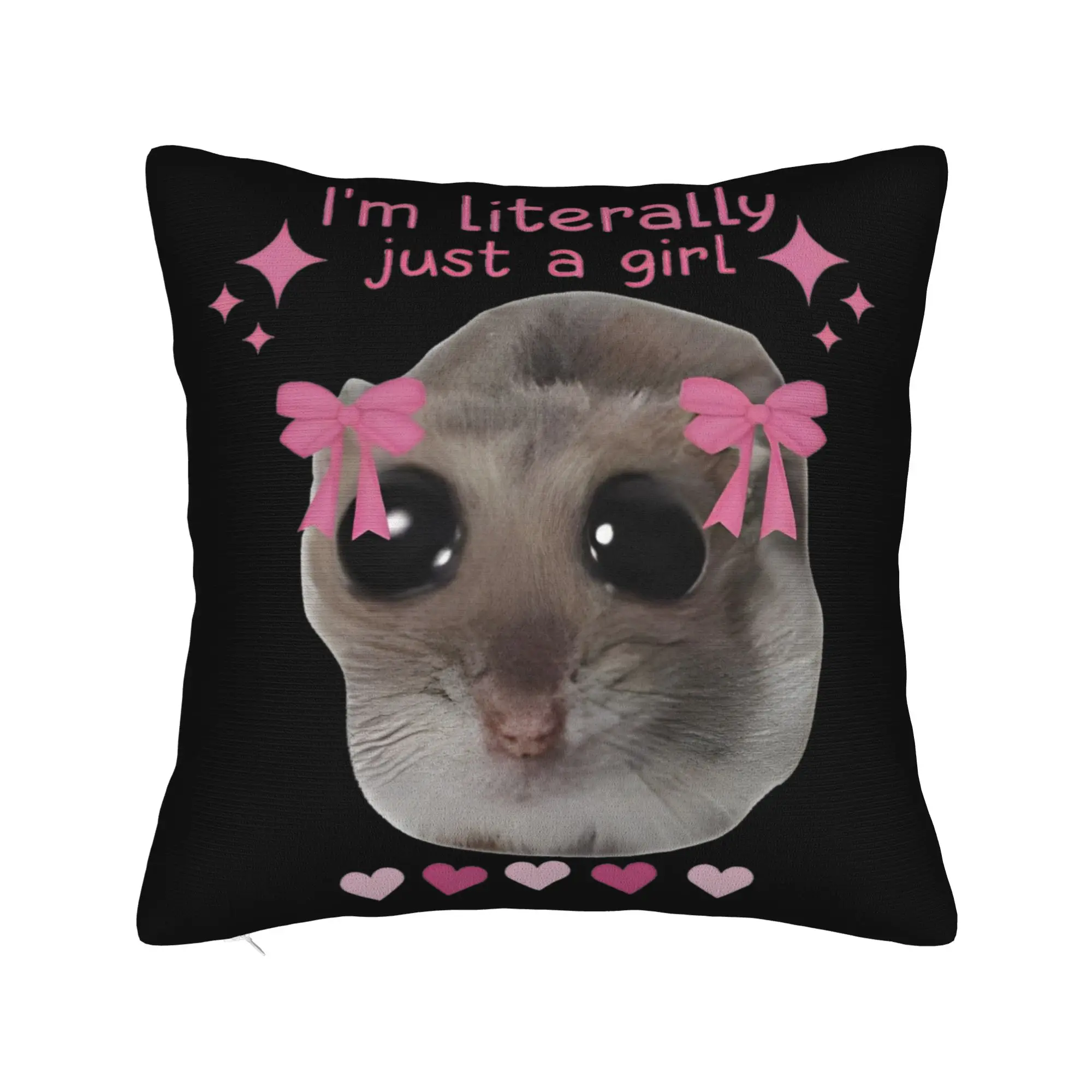Meme Sad Hamster Square Pillowcases Polyester Room  Cushion Cover Creative Decorative Pillowcase 40*40