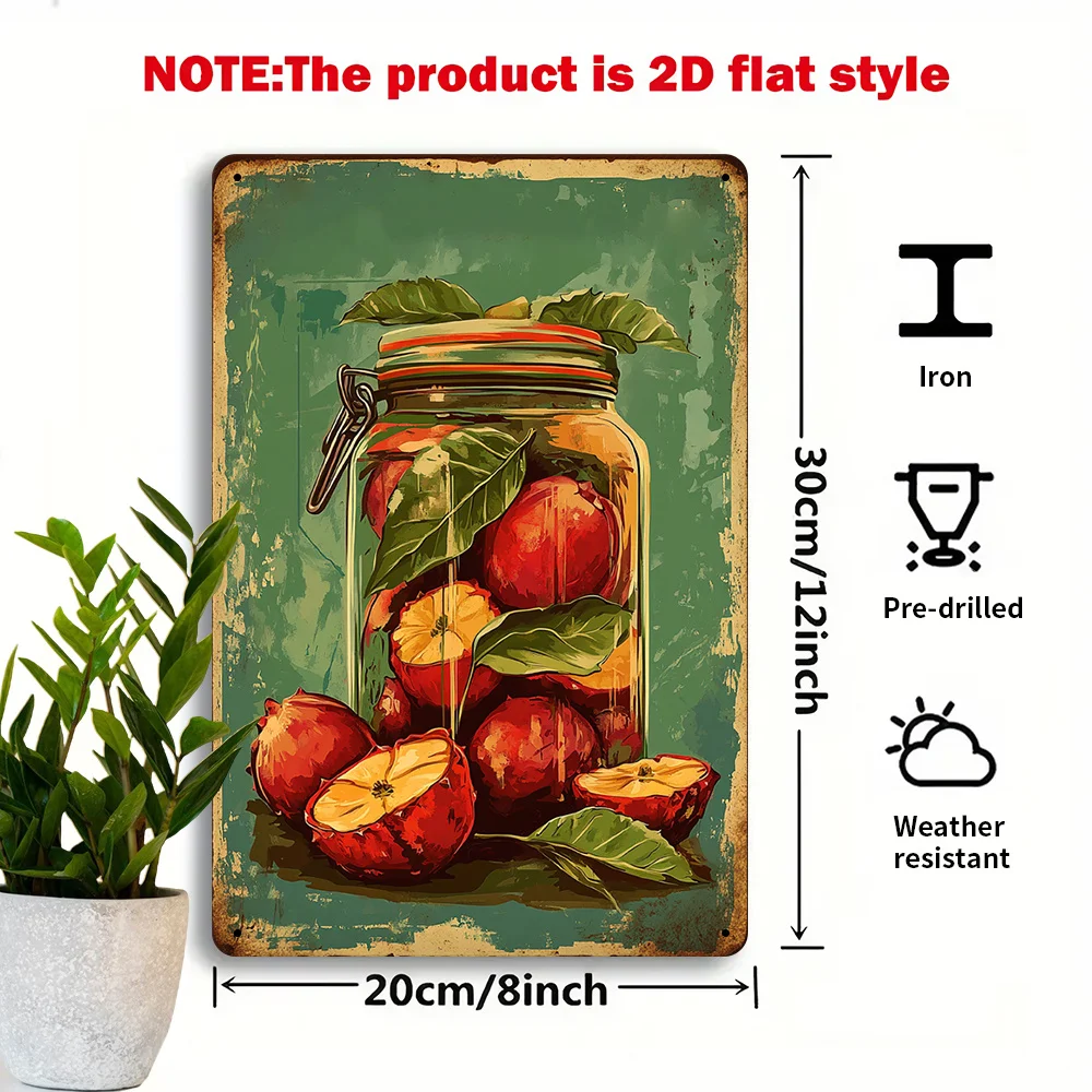 2D Flat, 2D Flat Decorative Signs And Nameplates, 2D Flat 1pc Pack, Garden Harvest Iron Metal Decorative Sign, 7.87X11.81 Inches