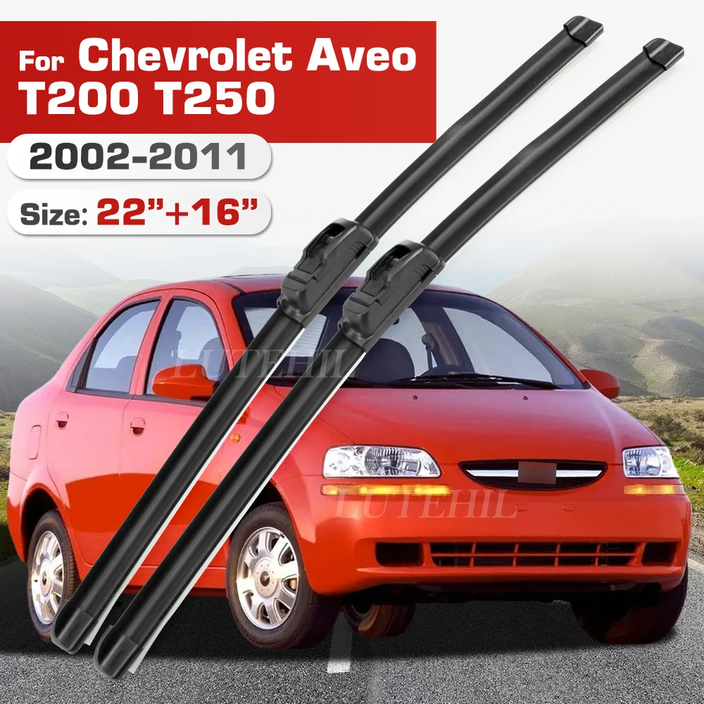 Wischer Für Chevrolet Aveo T200 T250 2002-2011 2003 2004 2005 2006 Front Klingen Windschutzscheibe Windschutz Fenster Pinsel 22 "+ 16"