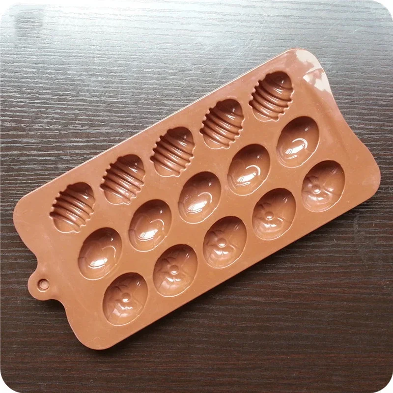 15 Cavity Easter Eggs Chocolate Cake Mold Silicone Fondant Mold DIY Cookies Desserts Candy Cupcake Pastry Baking Tool Bakeware