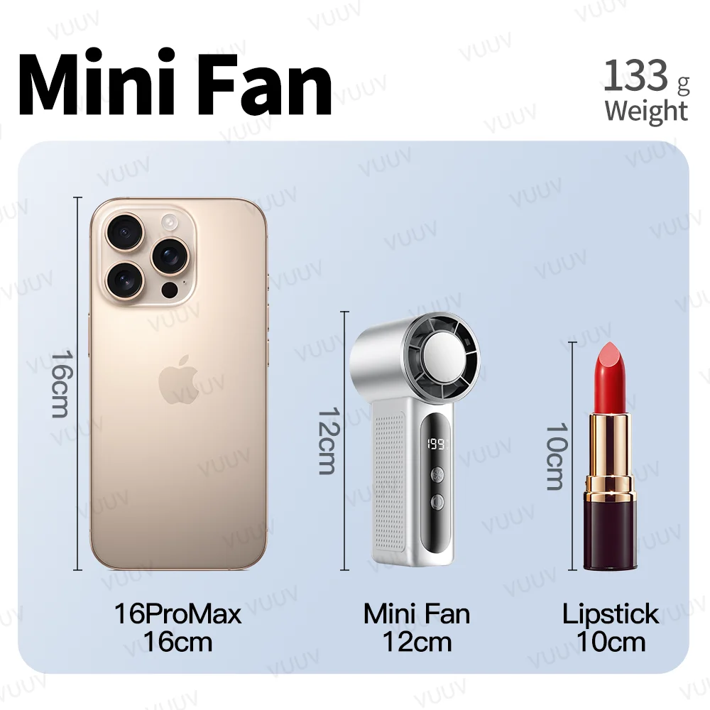 VUUV Handheld High-Speed Cooling Fan Outdoor Transparent Mecha Fan USB Mini Desktop Turbine Ice Home Appliances Fan