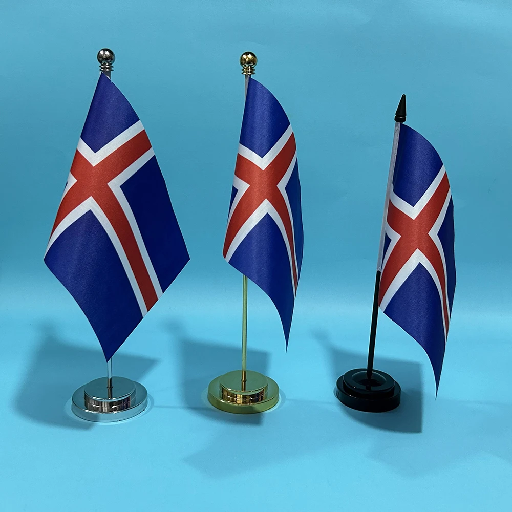 Bandera de Islandia en poliéster para escritorio, decoración de mesa - imagen 3
