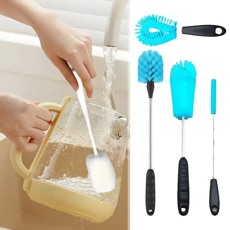 Bottle Cleaner Brush Set 6X Bottle Brush With Straw Cleaner Multipurpose Bottle Scrubber Brush Bottle Washer For Narrow Neck